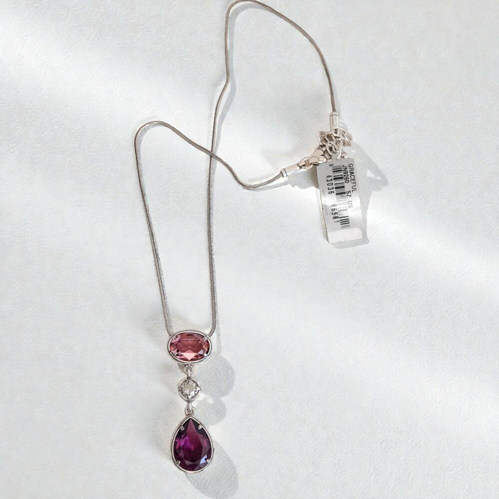 Brighton Graceful Your True Colors Purple Crystal Pendant Necklace NWT Retired